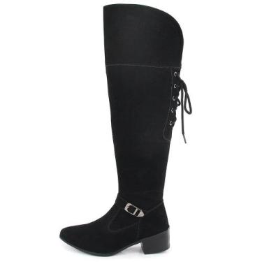 Imagem de Bota Feminina Casual Over BR2 - 11503 - Preto Camurça, 35