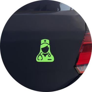 Imagem de Adesivo de Carro Enfermeira Profissão Enfermagem - Cor Verde Claro - M