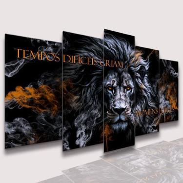 Imagem de lConjunto Quadro Decorativo Mosaico Com Foto Personalizado  Leão de Ju