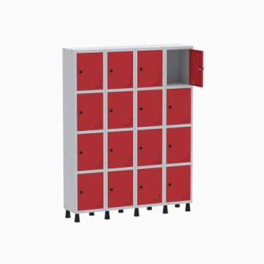 Imagem de Armário Guarda Volume Locker Roupeiro 4 Vãos 16 Portas GR304/16 Light 