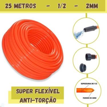 Imagem de Mangueira Jardim Quintal Super Flexível Siliconada Antitorção 25 mts R