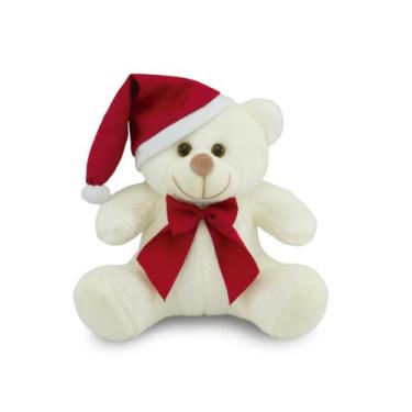 Imagem de Ursinho de Pelúcia Papai Noel 20cm - Toybrink, Baunilha