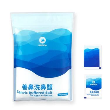 Imagem de Sanvic Sal tamponado para enxágue sinusal e irrigação nasal (60 pacotes grandes)