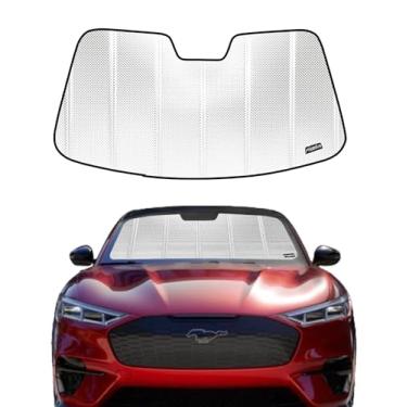Imagem de Para-brisa para Ford Mustang 2015-2023 sem câmera montada no espelho retrovisor. Película de alumínio refletiva para janela frontal para-sol B