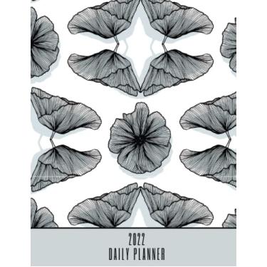 Imagem de 2022 Daily Planner: Black & White Floral Lineart 1 Dated Daily Weekly Monthly Planner Agenda Organizer January 2022 - December 2022