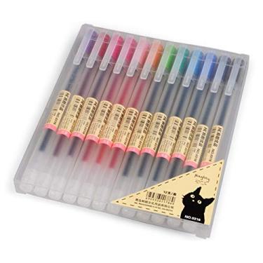 Imagem de bouti1583 Canetas de gel [0,5 mm] pacote com 12 cores para papelaria escolar e escritório