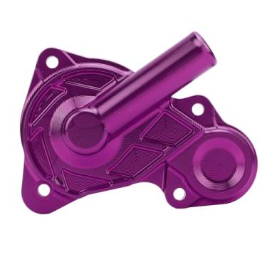 Imagem de Tampa do Líquido Refrigerante Bomba de água Motocicleta, Liga de Alumínio Com Estrutura do Dissipador de Calor, Substituição Xmax 125 250 300 400, Montagem do Modelo (Roxo)