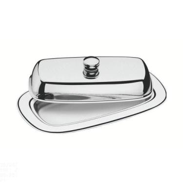 Imagem de Manteigueira Tramontina Service Retangular Em Aço Inox Com Tampa Tramo