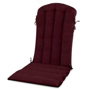 Imagem de YEFU Almofada de cadeira Adirondack, almofadas de cadeira de balanço com alças, almofada dobrável para cadeira de pátio para ambientes internos e externos, 40 x 45 x 4,8 cm, vinho