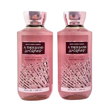 Imagem de Bath & Body Works Gel De Banho De Karité + Vitamina E, Conjunto De 2, 10 Oz Cada (A Thousand Wishes)