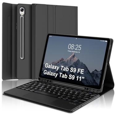 Imagem de SENGBIRCH Capa Para Galaxy Tab S9Fe Com Teclado Sensível Ao Toque, Capa Para Teclado Samsung S9 11 Pol. Tab, Capa Para Teclado Galaxy S9 Fe 10,9 Pol. Com Trackpad, Slot Para Caneta De Teclado Removí