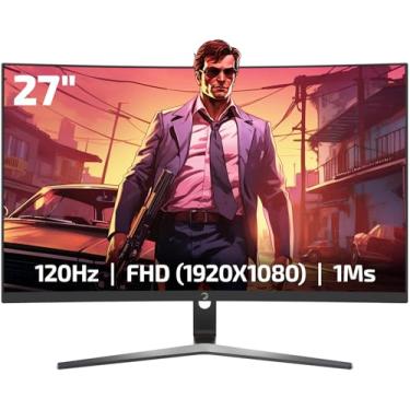 Imagem de Game Power Monitor Curvo Para Jogos Gamepower F20 De 27 Polegadas, Tela De 120 Hz 1080P, Tempo De Resposta De 1 Ms, Amd Freesync, Suporte Hdr, 125% Srgb, Luz De Fundo Rgb, Alto-Falantes Duplos, Desi