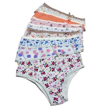 Imagem de Kit 10 calcinha menina Algodão Infantil Estampadas Confortável - TJ Vi