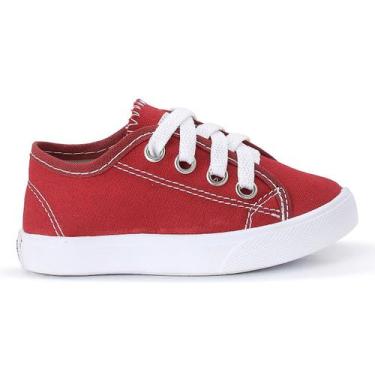 Imagem de Sapatênis Vermelho Tênis Infantil Menino Menina Casual Escolar Escritó