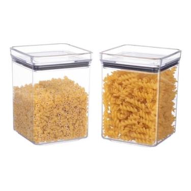 Imagem de Kit 2 Potes Hermético Macarrão Cozinha Empilhável 1000 Ml