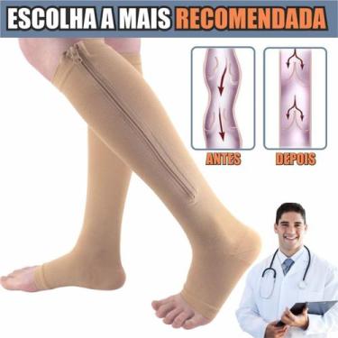 Imagem de Meia Média Compressão Tratamento De Varizes Trombose Dores e Pernas In