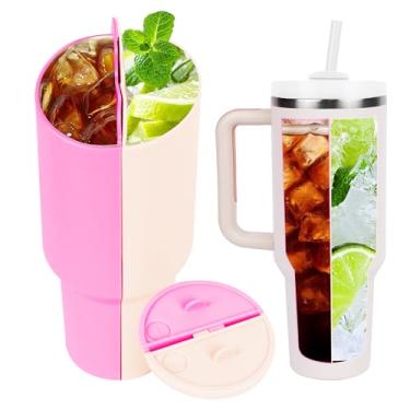 Imagem de Divisórias internas 2 em 1 para Stanley 1,134 g, Stanley Accessories, forro de silicone reutilizável para bebidas, frutas, sorvete, perfeito para happy hour, festa, escritório, exterior (rosa
