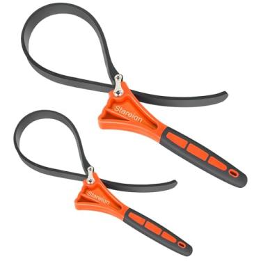 Imagem de Stareign Pacote com 2 chaves inglesas de borracha, chave de filtro de óleo de diâmetro de 10 cm e 15 cm para abridor de jarras, filtro de água, encanamento, pia e torneira