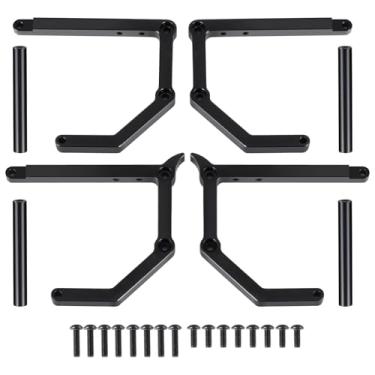 Imagem de MORFUM 2 peças de liga de alumínio para para-choques dianteiro e traseiro, suporte de servo RC compatível com 1/10 Tamiya Clod Buster 4 × 4 × 4 RC acessório de peça de reposição para atualização de