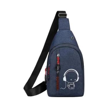 Imagem de Bolsa de Peito Masculina - Estilo Casual Coreano 2024 - Crossbody, Lan