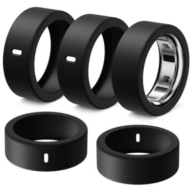 Imagem de Hexasider Pacote com 5 capas de anel compatíveis com Oura Ring Gen 4/Oura Ring Gen 3 Horizon/Heritage, capa de silicone antiarranhões para acessórios de protetor de anel Oura para Oura tamanho 4