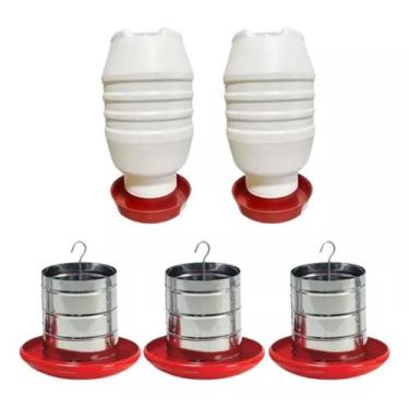 Imagem de Kit 2 Un Bebedouro Ecológico 5l 3 Comedouro 5 Kg Galinha - wp ecommerc