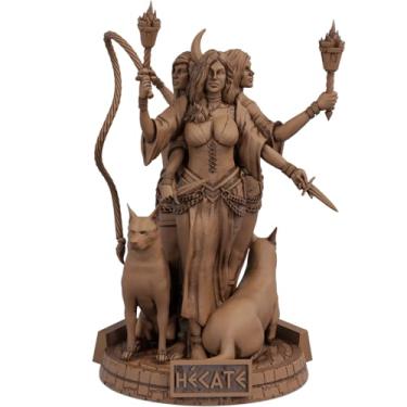 Imagem de Estátua Hecate - Deusa Tríplice - Versão Divina (Cor Madeira)