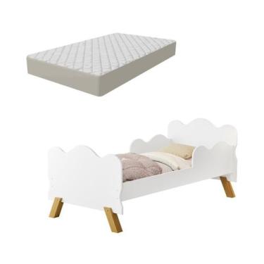 Imagem de Mini Cama Infantil Angel Nuvem Proteção Lateral Com Colchão  - Polizel