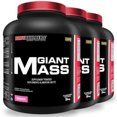 Imagem de Kit 3x Giant Mass 3kg - Bodybuilders (Médio, Morango)