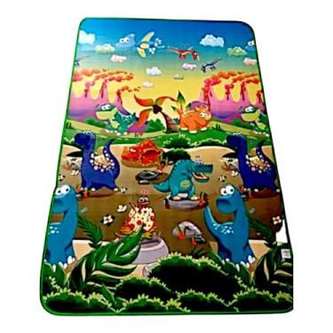Imagem de Tapete Infantil Térmico Para Atividades Educativas Emborrachado e Lavável Tatame Infantil Tapete Infantil Dobrável e Impermeável Para Bebe e Criança Pista Sensorial Confortável premium 1,80 x 0,90Mts (Mundo Dos Dinossauros)