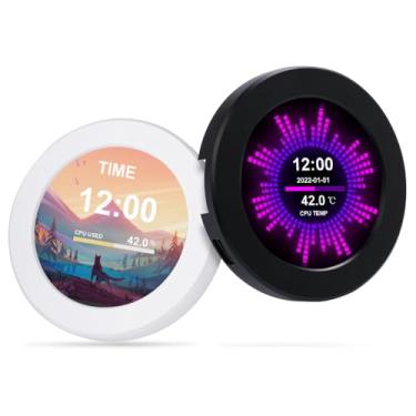 Imagem de Tela Secundária Refrigerada a água 2.1in IPS Screen CPU Monitor Com Tecnologia de Reconhecimento de Chip para Edição de Tema DIY Preto (Preto)