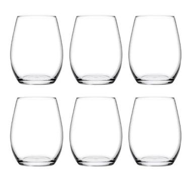 Imagem de Jogo 6 Copos Longo Redondo Vidro Chique Suco Refrigerante Água Diferen