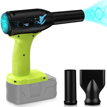 Imagem de TPDL Ventilador Turbo Jet Dry para bateria Ryobi de 18 V, 90.0000 RPM com velocidade do vento ajustável, sopradores portáteis portáteis sem fio para carro, soprador de folhas, limpeza, acampamento