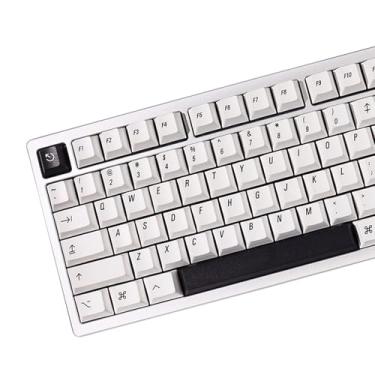 Imagem de Hunfuthr Teclas PBT, conjunto de teclas com tema minimalista com 75% de teclas, teclas personalizadas de 144 teclas, teclas brancas leitosas para 60% 65% 70% 75% 100% Mx Switches teclado mecânico