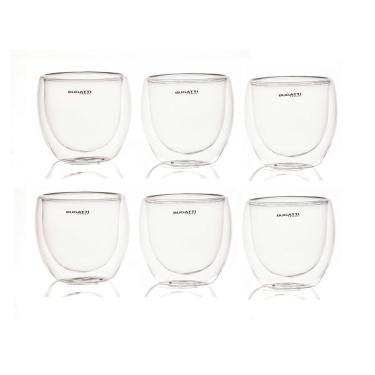 Imagem de Jogo 6 Copos De Chá Café De Parede Dupla 250ml Bugatti