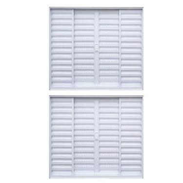 Imagem de Kit Com 2 Janelas De Alumínio Veneziana De Correr 100x120cm 4 Folhas Sem Vidro Soft Plus Mgm Branco