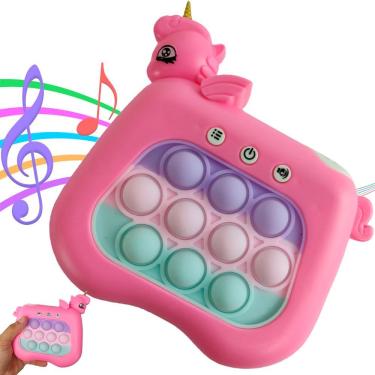 Imagem de Pop It Mini Game Interativo Unicornio Luz Som 4 Modos Jogo Relaxante Anti Estresse Portatil Criança Toys
