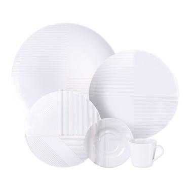 Imagem de Aparelho De Jantar Tramontina Grid 20 Peças Em Porcelana Decorada Decorado 96589032