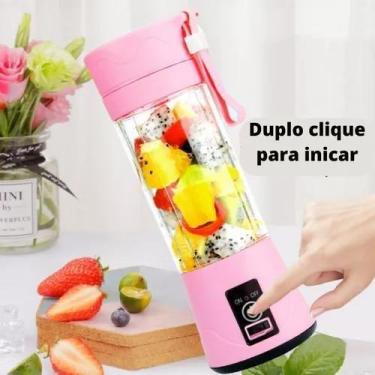 Imagem de Mini Liquidificador Portátil Recarregável 6 Lâminas Shake Sucos Vitami