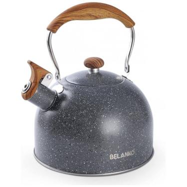 Imagem de Chaleira de Chá 2. em Aço Inoxidável com Apito, Estrelado, BELANKO BE 2.5L GY, Cinza