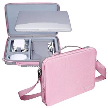 Imagem de Smatree Capa rígida compatível com MacBook Pro 2024/2023 A2918/A2992/A2779,33.0 cm MacBook Air 2024/2022 A3313/A2681,33.0 cm iPad Pro M4 2024, bolsa de ombro para laptop e tablet (rosa)