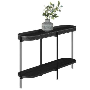 Imagem de Aparador Para Sala Industrial Com Prateleira Ville L06 Preto - Mpozenato