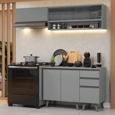 Imagem de Armário de Cozinha Compacta 200cm Cinza Nice Madesa 14