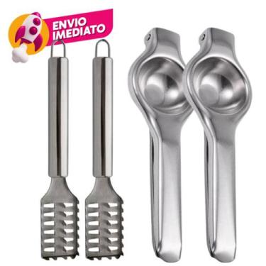 Imagem de Kit Escamador Removedor Escama Descamador Peixe E Espremedor Amassador