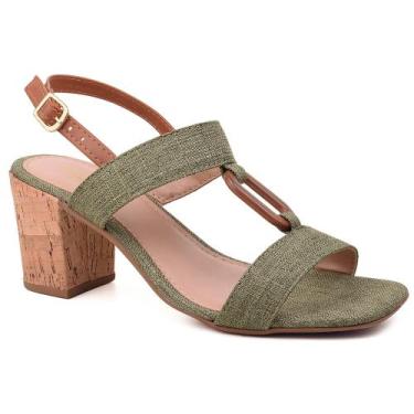 Imagem de sandália feminina anabela salto grosso - CROMIC FEMME, Verde, 38