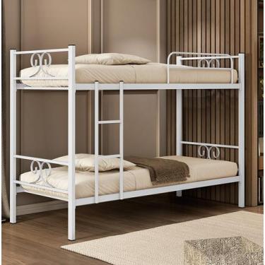 Imagem de Beliche Domus Solteiro Moderno 100% Aço Compacta Branco - J A Garcia