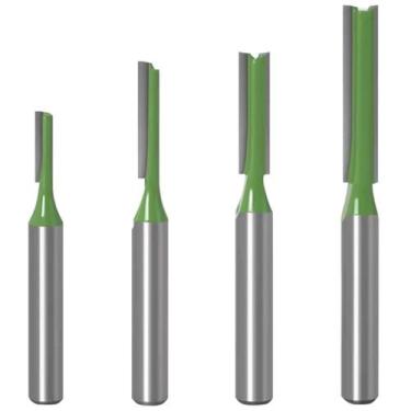 Imagem de Kit 4 Fresas Retas 3 A 6Mm Haste 6Mm Para Tupia Metal Duro - Dremax