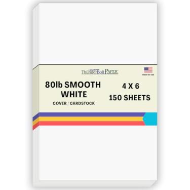 Imagem de 150 folhas de papel branco brilhante liso 80# cartão - 10 x 15 cm (4 x 6 polegadas) Foto | Tamanho da moldura - 36 kg/libra Peso da capa - estoque de qualidade - consistência de impressão - acabamento