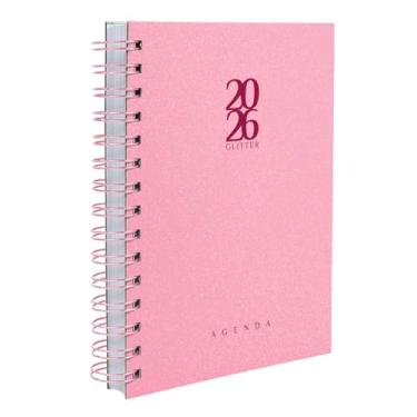 Imagem de Agenda 2026 Capa Dura Solid Glitter Cores Rosa E Pink