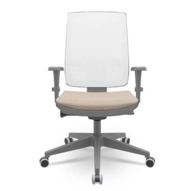 Imagem de Cadeira Brizza Diretor Grafite Tela Branca Assento Poliester Fendi Aut